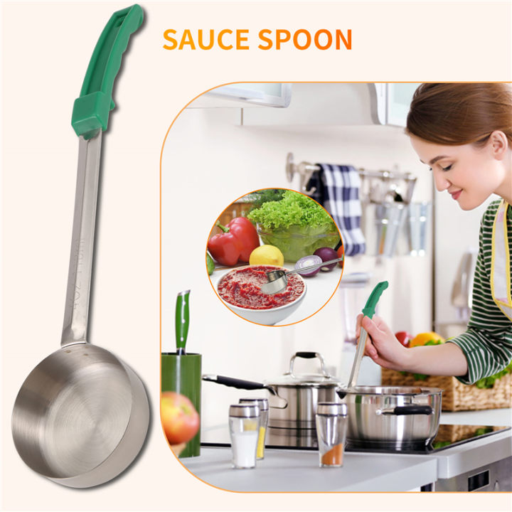 Pizza%20Spread%20Sauce%20Ladle%20Rubber%20Handle%20Flat%20Bottom%20Kitchen%20Cooking%20Spoon%20Stainless%20Steel%20Measuring%20Stir%20Soup%20Spoon%20-4%20Oz%20-%20Image%202