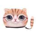 New Coin Change Purse Cute Design Big Face Small Tail Cat Coin Bag with Zipper Cartoon Cat Zero Wallet Cat Head Meow. 