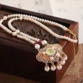 Elegant Chain Choker Vintage Hanfu Necklace Flower Collar Longevity Lock Pendant Chinese Style Tang Dynasty Ruyi Choker Girls. 