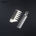 Sutuiying 2pcs men's portable metal stainless steel hair comb and creative High Quality styling beard comb, can hold pocket comb styling tools. 