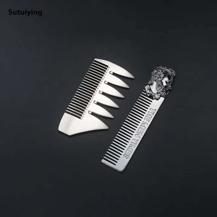 Sutuiying%202pcs%20men's%20portable%20metal%20stainless%20steel%20hair%20comb%20and%20creative%20High%20Quality%20styling%20beard%20comb,%20can%20hold%20pocket%20comb%20styling%20tools%20-%20Image%203