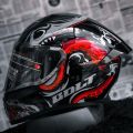 Vega Bolt Octopus Black Red Single Visor Helmet | VEGA Octopus Printed DOT & ISI Approved Protective Helmet. 