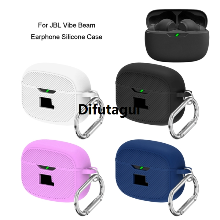 Difutagui Anti-fall Soft Silicone Case for JBL Vibe Beam Earbuds Wireless Earbud Charging Case Anti-drop Protective Case 95AF