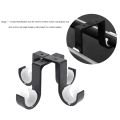 2Pcs Double Curtain Rod Brackets Ceiling Mount Supports Aluminum Alloy Black. 