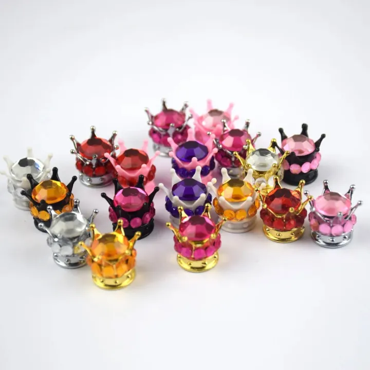 LeiyanPortable%204PCS%20Wheel%20Tire%20Valve%20Caps%20Cover%20Crown%20Shape%20Bling%20Diamond%20Tyre%20Stem%20Dust%20Valve%20Caps%20Truck%20Car%20Motorcycle%20Bicycle%20Air%20Cover%20-%20Image%202