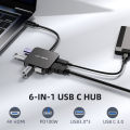 ACASIS 6-in-1 Hub Docking Station with USB 3.0 Port PD100W Fast Charging HDMI 4K30HZ for MacBook Air/Pro, compatible with Thunderbolt 3/4 Type-c adapter. 