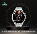 Green Orbit Pro Luxury Smart Watch | 1.43" AMOLED Display | Metallic Body With Stainless Steel & Leather Strap | 3D Watch Faces  | BT Calling | IP68 Water Resistance | 178 Sports Modes | BT V5.2 | 270mAh Battery | 20 Days Standby | AOD | 1 Year Warranty. 