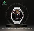 Green Orbit Pro Luxury Smart Watch | 1.43" AMOLED Display | Metallic Body With Stainless Steel & Leather Strap | 3D Watch Faces  | BT Calling | IP68 Water Resistance | 178 Sports Modes | BT V5.2 | 270mAh Battery | 20 Days Standby | AOD | 1 Year Warranty. 