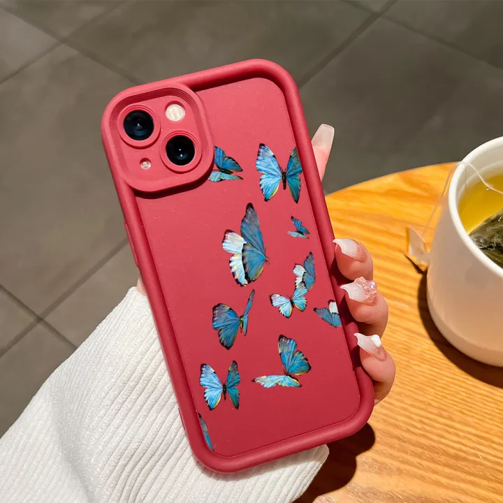 Hontinga%20for%20OPPO%20A58%204G%20Back%20Cover%20Blue%20Butterflies%20Pattern%20Ladder%20Soft%20Camera%20Protection%20Rubber%20Phone%20Case%20-%20Image%209
