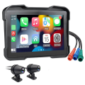 ARELENE Motorcycle DVR Dash Cam Portable 5 Inch Wireless CarPlay Android Auto Screen GPS Navigation Waterproof Monitor. 