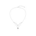 Free And Adjustable Size Korean Double Heart Necklace Stainless Steel Love Pendant Party Metal Choker Jewelry. 