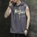 Summer Thin Vest Men's Hooded ins Sleeveless T-Shirt Loose Men's Clothes Sports Waistcoat Outer Waistcoat Inner Waistcoat. 