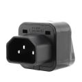 IEC 320 C14 to universal Female Power Adapter AC Power Plug, Black. 