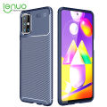 Lenuo for Samsung Galaxy M31s Case Silicone Matte Carbon Fiber Back Cover. 