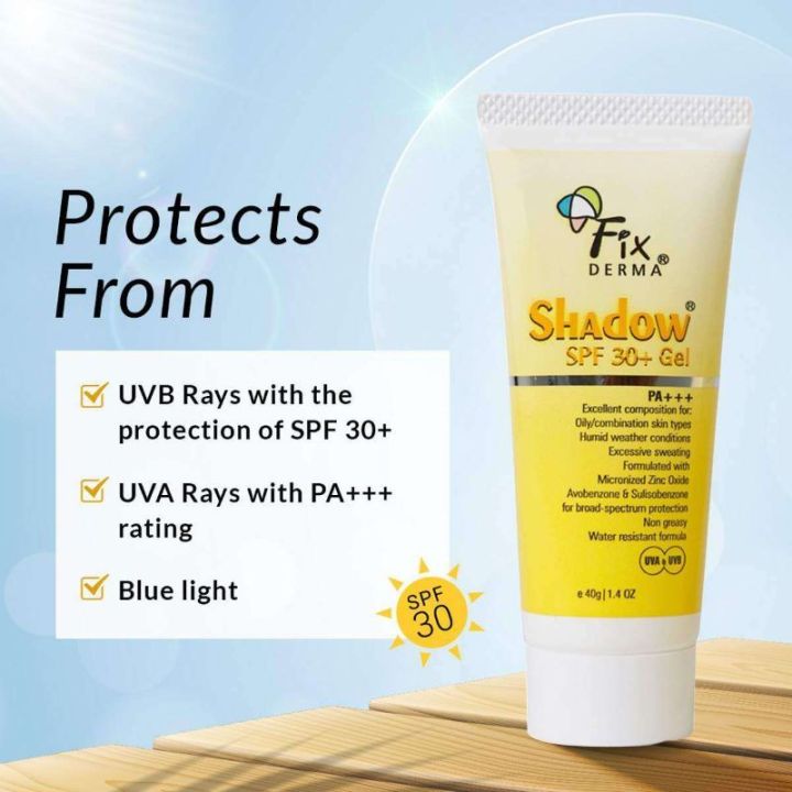 Fix%20Derma%20Shadow%20SPF%2030+%20Gel%2075g%20%7C%20PA+++%20Broad%20Spectrum%20UVA%20UVB%20Protection%20%7C%20Sunscreen%20%7C%20For%20Oily%20or%20Combination%20Skin%20Type%20-%20Image%204