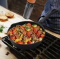 Cast Iron Skillet Pre-Seasoned Frying Pan Round Non Stick Griddle w/ Long Handle. 