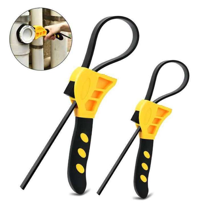 Multifunctional Belt Adjustable Rubber Strap Oil Filter Jar Opener Pipe Wrench Cartridge Disassembly Tool