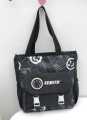 Kemitu Black Tote Bag With Newspaper Print And Buckle Closure -Trendy Shoulder Bag For Daily Use. 