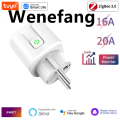 Wenefang Tuya Zigbee Smart Plug 16A/20A EU Smart Socket With Power Monitoring New Timing Function Work With Alexa GoogleHome Yandex. 