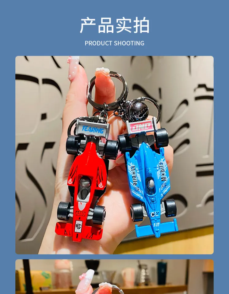 F1 Racing Car Pendant Keychain Enamel Alloy Racing Car Keyring Formula-1 Vehicle