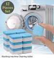 12Pcs Antibacterial Washing Machine Deep Cleaning Effervescent Tablets, Fragrance-Free, Hypoallergenic, Plastic. 