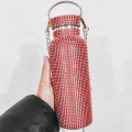 Diamond Stainless Steel Water Bottle Portable Glitter Rhinestone Water Bottle Crossbody Bling Thermal Flask 600ml E. 
