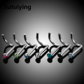 Sutuiying 1PC ASTM-F136 Titanium Nose Piercing Ring Stud Prong CZ Screw Shape Nostril Jewelry 20g 18g Tragus Earrings Body Piercing. 