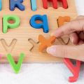Minico Wooden Educational Puzzle for Kids – Small English Alphabet a-z Board – Colorful Montessori Toy for Toddlers (20x20cm). 
