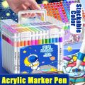 12-120 Colors Professional Washable Acrylic Marker Pen Stackable Color Smooth Writing Watercolor Pen DIY Hand Drawing Quick Drying Art Painting Markers Stone Paint. 
