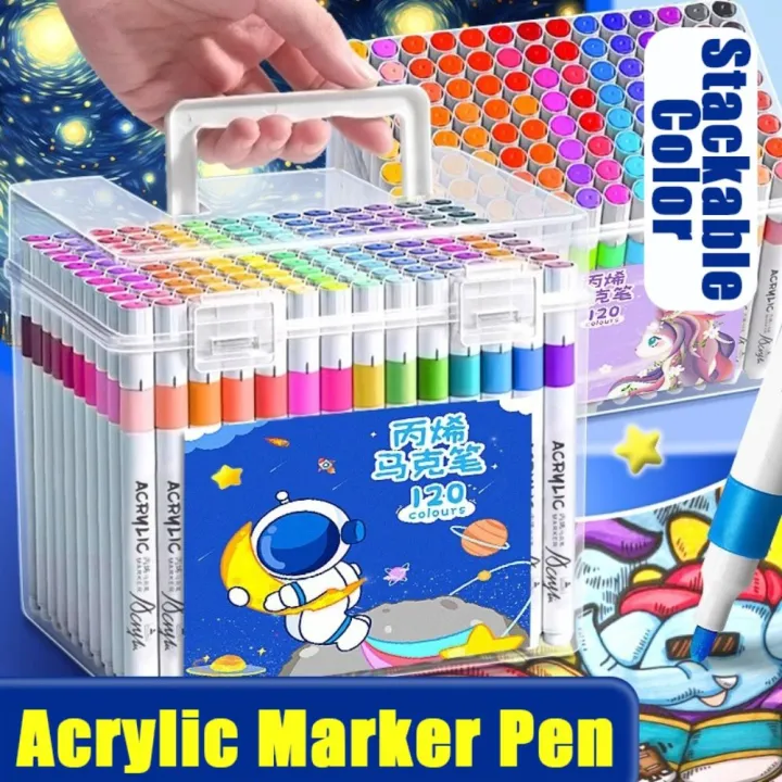 12-120%20Colors%20Professional%20Washable%20Acrylic%20Marker%20Pen%20Stackable%20Color%20Smooth%20Writing%20Watercolor%20Pen%20DIY%20Hand%20Drawing%20Quick%20Drying%20Art%20Painting%20Markers%20Stone%20Paint%20-%20Image%206