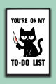 Funny Cat Wall Frame – You’re on My To-Do List | One Piece Frame. 