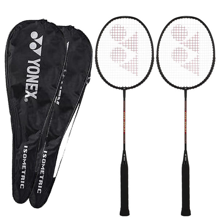 Yonex Basic Badminton Racquet with Full Cover, Set of 2 (Strung) - Badminton Rakcet