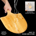 Kqueebee Bamboo Pizza Peel Baking Tool Wooden Pizza Cutting Board with Comfortable Handle Pizza Peeling Cutting Board. 