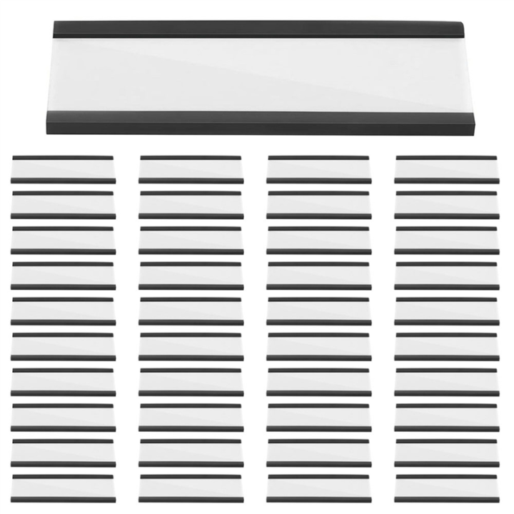 100 Pack Magnetic Label Holder C Channel Magnetic Labels, Magnetic Data Card Holder with Clear Plastic Protector