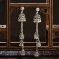 Retro bohemian style elegant port wind chimes long fringe personality versatile temperament show face thin earring girl. 
