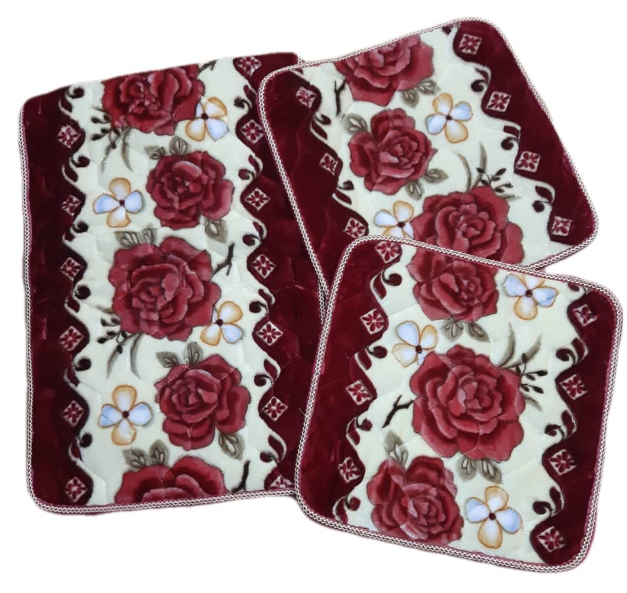 Pack Of 3 Mat Home Textile Carpet Outdoor Floor Mat Square Rug (Pattern May Vary)