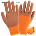 Wenefang 1Pair Winter Waterproof Work Safety Thermal Gloves Anti-Skidding Latex Rubber Garden Gloves For Worker Builder Hands Protection. 