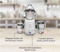 Sujata Dynamix DX Mixer Grinder, 900W, 3 Jars (White). 