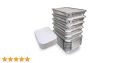 MJ 90 Pieces of Packing Food Storage Disposable Aluminum Foil / Container / Containers with Lid for Takeaway Size 450 ml New. 
