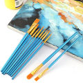 10pcs/Set Painting Brush Soft Bristle Reusable Plastic Pen Body Artist Paint Brush Nylon Gouache Paintbrush for Child. 
