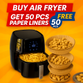 Sokany Digital Air Fryer 5L | LED Display Touch Control, Large Capacity Oil-Free Hot Air Cooker for Healthy Cooking + Free 50Pcs Paper Liners. 