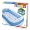 Intex 56483 Rectangular Inflatable Baby Pool (1.66m x 1m) - Soft Padded Floor for Toddler Safety 5.5ft Rectangular Splash Pool with Cushioned Base - Perfect for Balcony & Garden. 