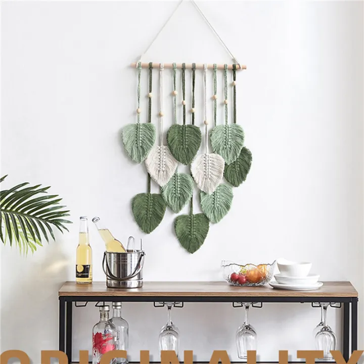 OUMERY%203X%20Leaf%20Macrame%20Wall%20Hanging%20Boho%20Room%20Home%20Decor%20Woven%20Aesthetic%20Wall%20Tapestry%20Home%20Room%20Wedding%20Decoration%20Green%20-%20Image%204