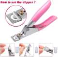 Edge Cutter Nail Clippers, Pink Nail Clipper Manicure Tool Acrylic Gel False Nail Clipper Cuticle Cutter (Adjustable Stainless Steel False Artificial Acrylic Fake Trimmer Manicure Pedicure Sharp Rustproof Blade Clip Tool For Salon Home Art). 