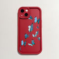 Hontinga for OPPO A58 4G Back Cover Blue Butterflies Pattern Ladder Soft Camera Protection Rubber Phone Case. 