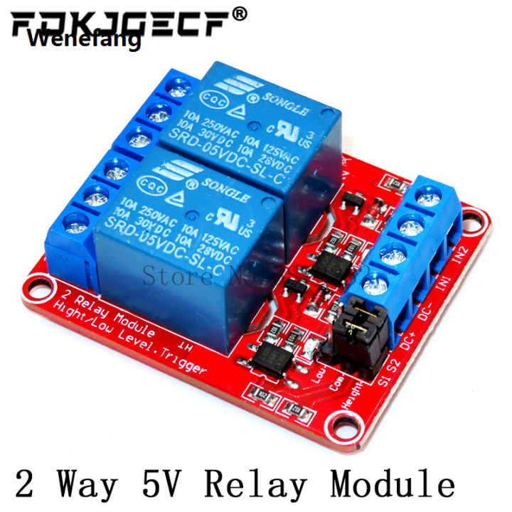 Wenefang 2 channel Relay Module 5V 12V 24V High and Low Level Trigger ...