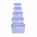 Bagmati Set Of 5 Square Plastic Container | Multipurpose Transparent Plastic Container With Air Tight Lid - 5 Pcs. 