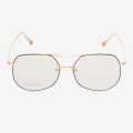 Circular Style Golden Frame  Normal Glasses For Men. 