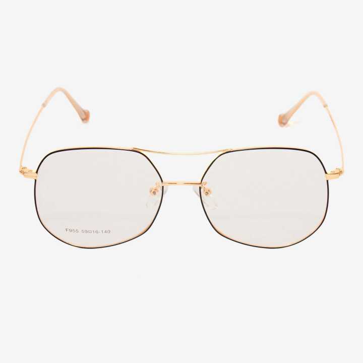 Circular Style Golden Frame  Normal Glasses For Men