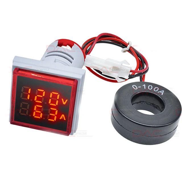 Square%20Digital%20AC%20Voltmeter%20Ammeter%2050-600V%20100A%2022mm%20LED%20Current%20Indicator%20Voltage%20Meter%20Mini%20Volt%20Amp%20Tester%20Panel%20Red%20-%20Image%203